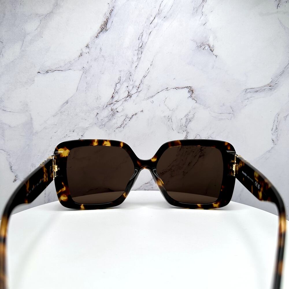 New MIU MIU Sunglasses Brown Square Gold Full Rim… - image 13